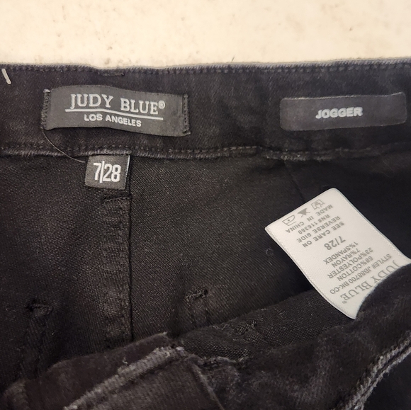 Womens Judy Blue Black Jogger Drawstring Jeans Size 7/28 #D107 - Picture 3 of 7